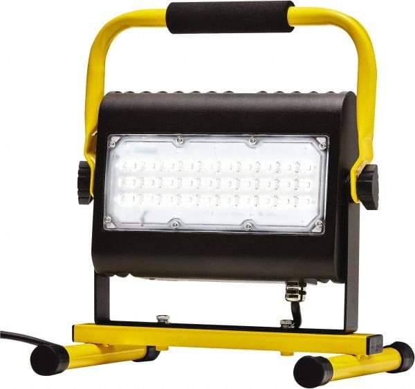 Probuilt Lighting - 120 Volt, 50 Watt, Electric, LED Portable Floor Work Light - 1,524mm Cord, 1 Head, 4,800 Lumens, Aluminum, 12" Long x 10" Wide x 9" High - Eagle Tool & Supply