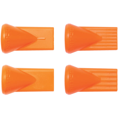 Coolant Hose System Assortment - 1/4″ Inside Diameter System-1/4″ Flat Nozzle Assortment Contains 1 each of Flat Slot 40, Flat Slot 60, Flat Hole 5 & Flat Hole 7 Nozzles - Eagle Tool & Supply