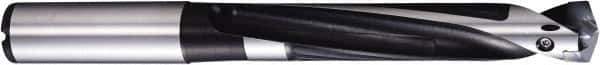 Kyocera - 5/16 to 0.334" Diam, 8xD, 2.677" Max Depth, 3/8" Shank Diam, 4.764" OAL, Replaceable Tip Drill - DA Insert, 080 Seat Size, SS 8xD Toolholder, Series Magic Drill DRA - Eagle Tool & Supply