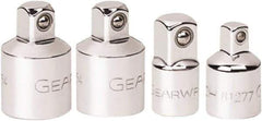 GearWrench - 1/4", 3/8" & 1/2" Drive Slim Line Head Adapter Set - Full Polish Chrome Finish, Various Lengths, Standard Head - Eagle Tool & Supply