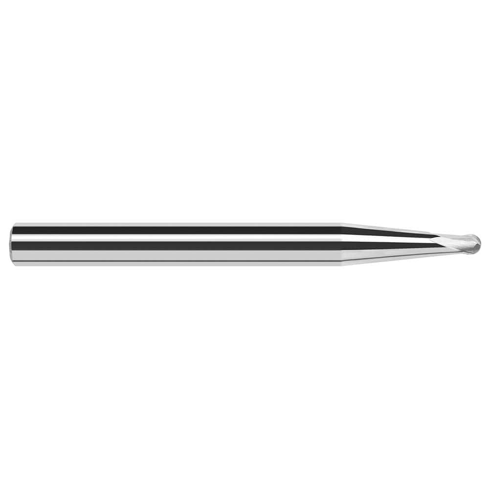 Harvey Tool - Ball End Mills; Mill Diameter (mm): 1.20 ; Mill Diameter (Inch): 3/64 ; Mill Diameter (Decimal Inch): 0.0470 ; Number of Flutes: 2 ; Length of Cut (Decimal Inch): 0.0380 ; Material: Solid Carbide - Exact Industrial Supply