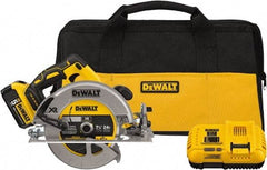 DeWALT - 20 Volt, 7-1/4" Blade, Cordless Circular Saw - 4,000 RPM, 1 Lithium-Ion Battery Included - Eagle Tool & Supply