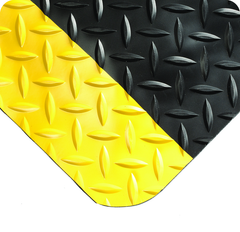 UltraSoft Diamond Plate Floor Mat - 3' x 5' x 15/16" Thick - (Black/Yellow Diamond Plate) - Eagle Tool & Supply