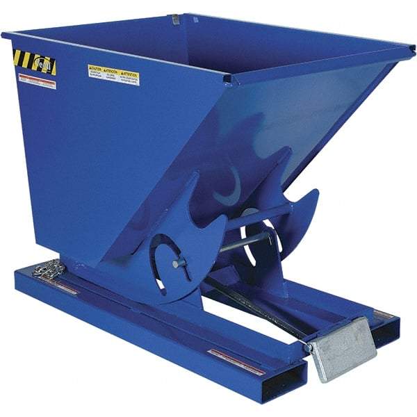 Vestil - 2,000 Lb Load Capacity, 1/2 Cu. Yd Cu Yd, Steel Self-Dumping Hopper - 33-11/16" Wide x 51-3/4" Long x 38" High, Blue - Eagle Tool & Supply