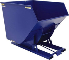 Vestil - 6,000 Lb Load Capacity, 4 Cu Yd, Steel Self-Dumping Hopper - 64" Wide x 79-3/8" Long x 64-3/8" High, Blue - Eagle Tool & Supply