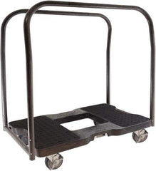 Snap-Loc - 1,500 Lb Capacity Steel Panel Cart - Polyethylene/Polypropylene Plastic Deck, 20-1/2" OAW, 32" Platform Length x 9-1/2" Platform Height, Rubber Casters - Eagle Tool & Supply