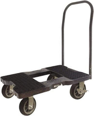 Snap-Loc - 1,500 Lb Capacity Steel Convertible Hand Truck - Polyethylene/Polypropylene Plastic Deck, 20-1/2" OAW, 32" Platform Length x 9-1/2" Platform Height, Rubber Casters - Eagle Tool & Supply