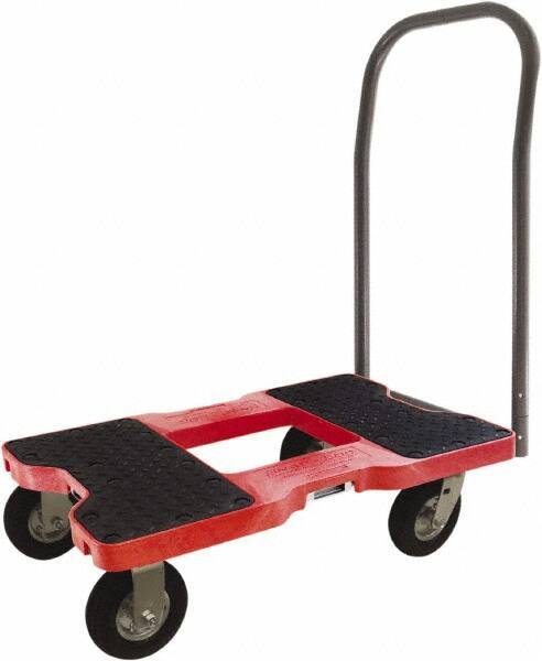 Snap-Loc - 1,500 Lb Capacity Steel Convertible Hand Truck - Polyethylene/Polypropylene Plastic Deck, 20-1/2" OAW, 32" Platform Length x 9-1/2" Platform Height, Rubber Casters - Eagle Tool & Supply
