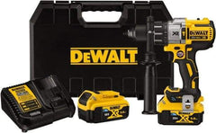 DeWALT - 20 Volt 1/2" Keyless Chuck Cordless Hammer Drill - 0 to 3,850 BPM, 0 to 2,000 RPM, Reversible - Eagle Tool & Supply