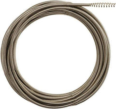 Milwaukee Tool - 1/4" x 25' Drain Cleaning Machine Cable - Inner Core Bulb Auger, 1-1/4" to 2-1/2" Pipe, Use with Milwaukee Drain Cleaning Tools - Eagle Tool & Supply