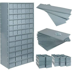 Value Collection - 35.8" Wide, 1 High, Open Shelving Accessory/Component - 21 Gauge Steel, Powder Coat Finish, Use with Bins/Totes - Eagle Tool & Supply