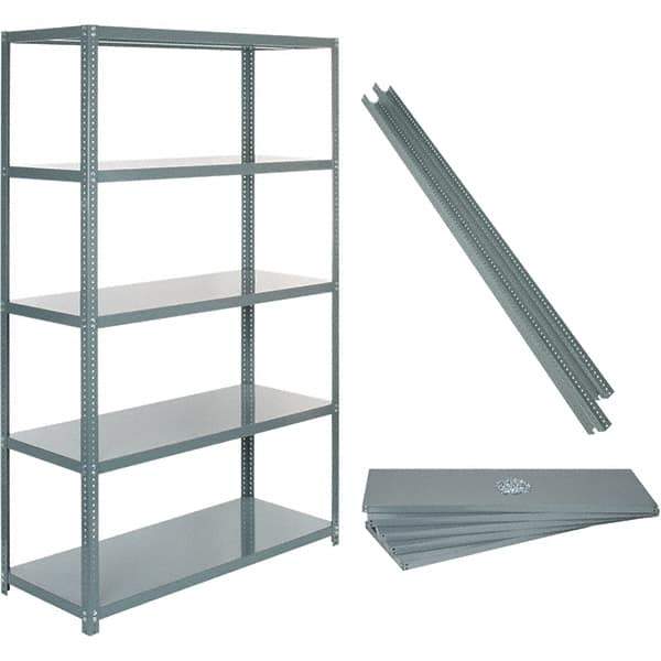 Value Collection - 60" Wide, 1-15/16 High, Open Shelving Accessory/Component - 14 Gauge Steel, Powder Coat Finish, Use with High Capacity Storage Racks - Eagle Tool & Supply