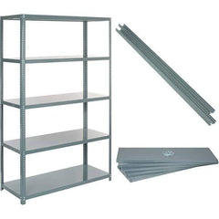 Value Collection - 72" Wide, 1-15/16 High, Open Shelving Accessory/Component - 14 Gauge Steel, Powder Coat Finish, Use with High Capacity Storage Racks - Eagle Tool & Supply