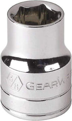 GearWrench - 3/16", 1/4" Drive, Standard Hand Socket - 6 Points, Alloy Steel, Full Polish Finish - Eagle Tool & Supply