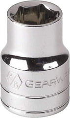 GearWrench - 1/2", 1/4" Drive, Standard Hand Socket - 12 Points, Alloy Steel, Full Polish Finish - Eagle Tool & Supply