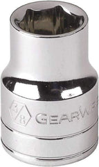 GearWrench - 1/4", 1/4" Drive, Standard Hand Socket - 12 Points, Alloy Steel, Full Polish Finish - Eagle Tool & Supply