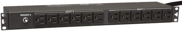 Tripp-Lite - 24 Outlets, 120 VAC30 Amps, 15' Cord, Power Outlet Strip - Rack Mount, 5-15/20R NEMA Configuration, 19" Strip - Eagle Tool & Supply