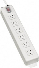 Tripp-Lite - 6 Outlets, 120 VAC15 Amps, 6' Cord, Power Outlet Strip - Keyhole, Tab Mount, 5-15 NEMA Configuration, 13-3/4" Strip - Eagle Tool & Supply
