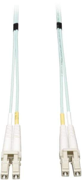 Tripp-Lite - 65' Long, LC/LC Head, Multimode Fiber Optic Cable - Aqua, Use with LAN - Eagle Tool & Supply