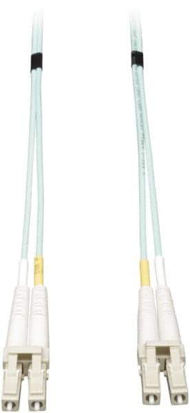 Tripp-Lite - 82' Long, LC/LC Head, Multimode Fiber Optic Cable - Aqua, Use with LAN - Eagle Tool & Supply