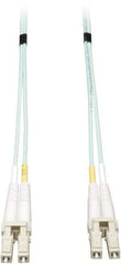 Tripp-Lite - 82' Long, LC/LC Head, Multimode Fiber Optic Cable - Aqua, Use with LAN - Eagle Tool & Supply