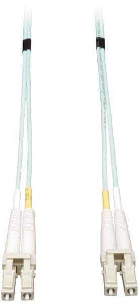 Tripp-Lite - 3' Long, LC/LC Head, Multimode Fiber Optic Cable - Aqua, Use with LAN - Eagle Tool & Supply