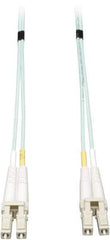 Tripp-Lite - 3' Long, LC/LC Head, Multimode Fiber Optic Cable - Aqua, Use with LAN - Eagle Tool & Supply