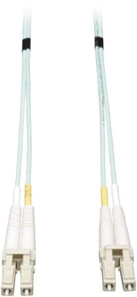 Tripp-Lite - 50' Long, LC/LC Head, Multimode Fiber Optic Cable - Aqua, Use with LAN - Eagle Tool & Supply