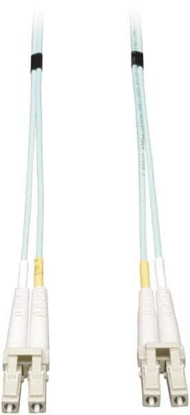 Tripp-Lite - 33' Long, LC/LC Head, Multimode Fiber Optic Cable - Aqua, Use with LAN - Eagle Tool & Supply