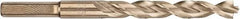 DeWALT - 7/16" 140° Cobalt Jobber Drill - Oxide/Gold Finish, Right Hand Cut, Spiral Flute, Straight Shank, 5-29/32" OAL, Pilot Point - Eagle Tool & Supply
