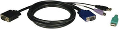 Tripp-Lite - 10' Long, HD15, PS/2, USB A/PS/2 Computer Cable - Black, Male x Male - Eagle Tool & Supply