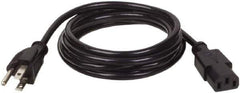 Tripp-Lite - 10', 18/3 Gauge/Conductors, Black Indoor Replacement Cord - 0 Receptacles, 10 Amps, 120 VAC, UL SJT, NEMA 5-15P - Eagle Tool & Supply