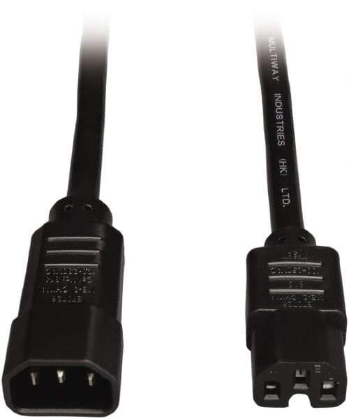 Tripp-Lite - 6', 14/3 Gauge/Conductors, Black Indoor Replacement Cord - 0 Receptacles, 15 Amps, 120 VAC, UL SJT, NEMA IEC-320 - Eagle Tool & Supply