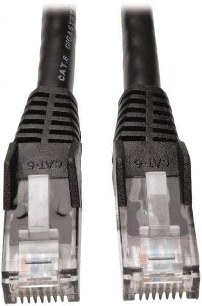 Tripp-Lite - Cat6, 24 AWG, 8 Wires, 550 MHz, Unshielded Network & Ethernet Cable - Black, PVC, 7' OAL - Eagle Tool & Supply