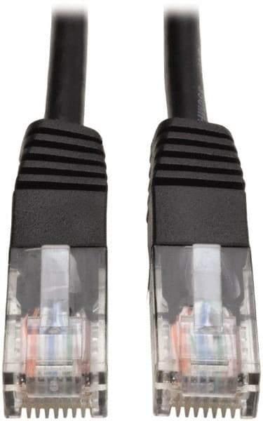 Tripp-Lite - Cat5e, 24 AWG, 8 Wires, 550 MHz, Unshielded Network & Ethernet Cable - Black, PVC, 50' OAL - Eagle Tool & Supply