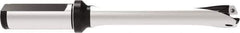 Allied Machine and Engineering - Series 17, 17 to 17.99mm Diam, 3/4" Diam Straight Shank with Flange, Straight Flute Spade Drill - 2-1/8" Max Depth, 5.4516" OAL, Standard Length, Through Coolant - Eagle Tool & Supply