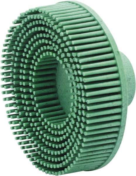 Value Collection - 3" 50 Grit Ceramic Straight Disc Brush - Threaded Hole Connector, 5/8" Trim Length, 1/4-20 Threaded Arbor Hole - Eagle Tool & Supply