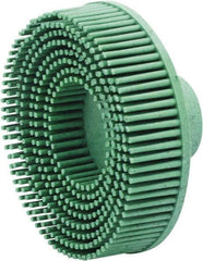 Value Collection - 3" 50 Grit Ceramic Straight Disc Brush - Threaded Hole Connector, 5/8" Trim Length, 1/4-20 Threaded Arbor Hole - Eagle Tool & Supply