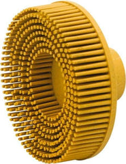 Value Collection - 3" 80 Grit Ceramic Straight Disc Brush - Threaded Hole Connector, 5/8" Trim Length, 1/4-20 Threaded Arbor Hole - Eagle Tool & Supply