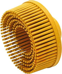 Value Collection - 2" 80 Grit Ceramic Straight Disc Brush - Threaded Hole Connector, 5/8" Trim Length, 1/4-20 Threaded Arbor Hole - Eagle Tool & Supply