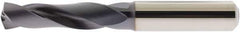 Accupro - 8.5mm 140° Spiral Flute Solid Carbide Screw Machine Drill Bit - AlTiN Finish, Right Hand Cut, 47mm Flute Length, 89mm OAL, Straight Shank, Through Coolant - Eagle Tool & Supply
