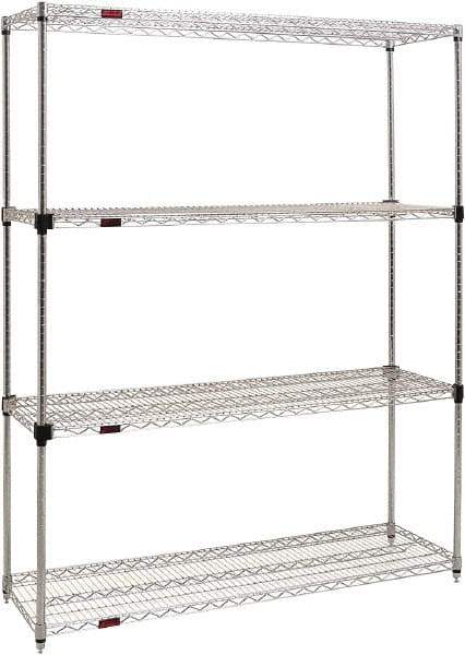 Eagle MHC - 4 Shelf Eagle MHC Wire Shelving - Starter Unit - 36" Wide x 24" Deep x 74" High, - Eagle Tool & Supply