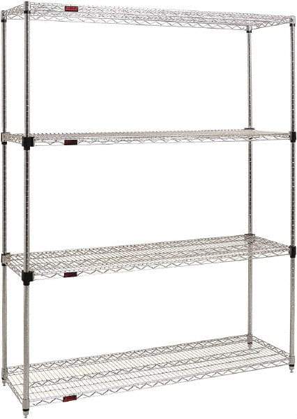 Eagle MHC - 4 Shelf Eagle MHC Wire Shelving - Starter Unit - 72" Wide x 18" Deep x 74" High, - Eagle Tool & Supply