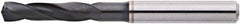 Accupro - 3/8" 135° Spiral Flute Solid Carbide Screw Machine Drill Bit - AlTiN Finish, Right Hand Cut, 46mm Flute Length, 89mm OAL, Straight Shank, Through Coolant - Eagle Tool & Supply