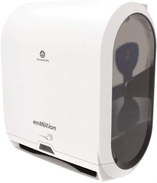 Georgia Pacific - Hands Free, Plastic Paper Towel Dispenser - 17.3" High x 14.7" Wide x 9-1/2" Deep, 1 Roll with Stub 10", White - Eagle Tool & Supply