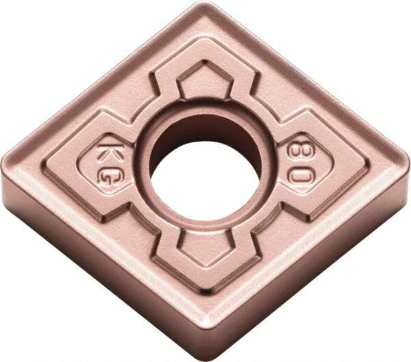 Kyocera - CNMG431 KG Grade CA320 Carbide Turning Insert - TiCN/Al2O3 Finish, 80° Diamond, 1/2" Inscr Circle, 3/16" Thick, 1/64" Corner Radius - Eagle Tool & Supply