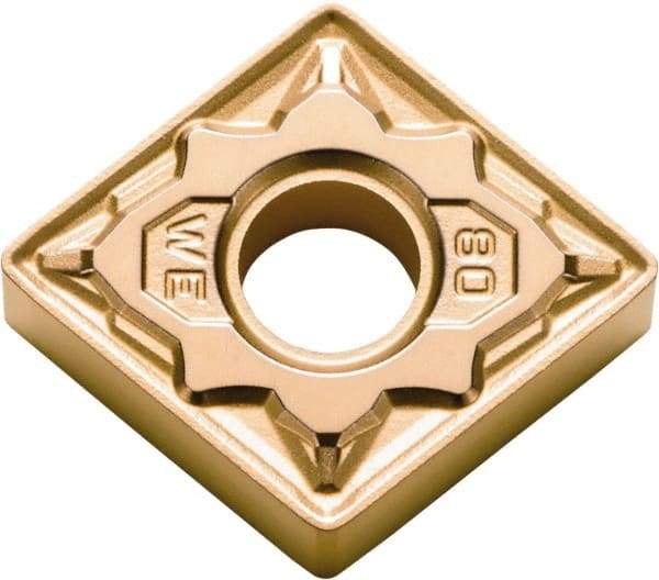 Kyocera - CNMG432 WE Grade CA530 Carbide Turning Insert - TiCN/AI2O3/TiN Finish, 80° Diamond, 1/2" Inscr Circle, 3/16" Thick, 1/32" Corner Radius - Eagle Tool & Supply