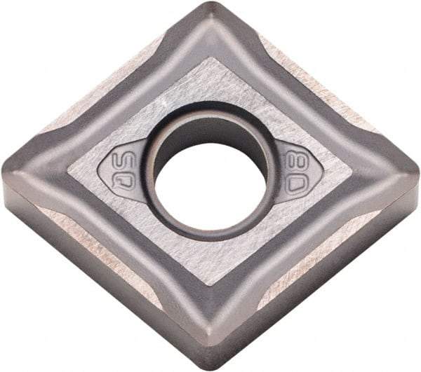 Kyocera - CNMG432 SQ Grade PR005S Carbide Turning Insert - Megacoat Hard Finish, 80° Diamond, 1/2" Inscr Circle, 3/16" Thick, 1/32" Corner Radius - Eagle Tool & Supply