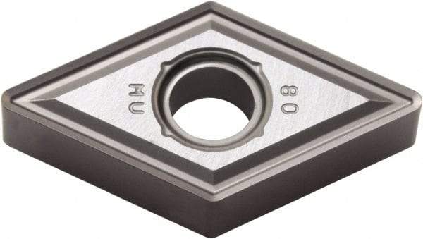 Kyocera - DNMG432 MU Grade PR005S Carbide Turning Insert - Megacoat Hard Finish, 55° Diamond, 1/2" Inscr Circle, 3/16" Thick, 1/32" Corner Radius - Eagle Tool & Supply