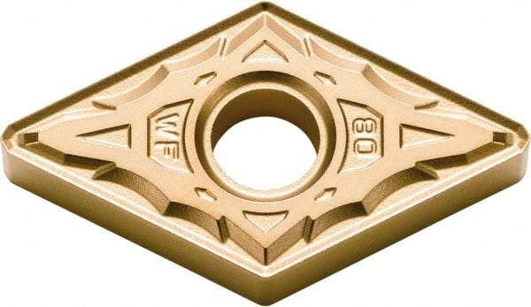 Kyocera - DNMX442 WF Grade PV720 Cermet Turning Insert - Megacoat Nano Finish, 55° Diamond, 1/2" Inscr Circle, 1/4" Thick, 1/32" Corner Radius - Eagle Tool & Supply